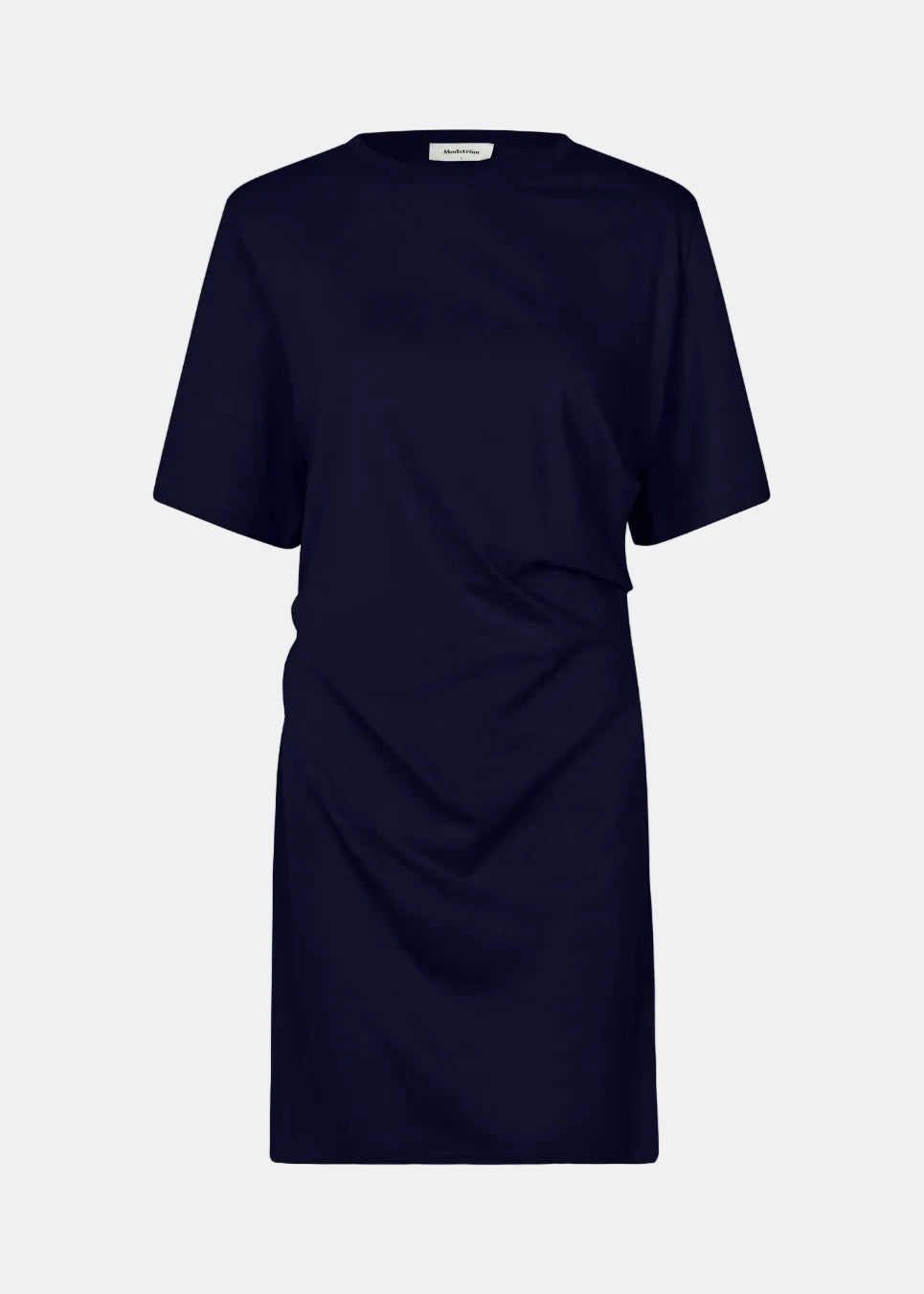 Jersey dress with short sleeves. BrazilMD dress has a relaxed fit and gatherings in the side.