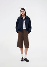 Bermuda shorts in soft faux suede. The BritneyMD Long Shorts are a super cool and edgy style with a knee-length cut, relaxed fit, and elastic waistband - a chic and comfortable must-have for effortless summer looks.
