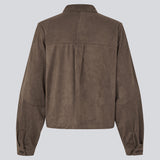 Shirt in soft faux suede. The BritneyMD Shirt features classic shirt details such as a collar, button closure, chest pocket, and cuffs, along with wide sleeves and a length that reaches the waistband - a chic and edgy statement top for modern wardrobes.
