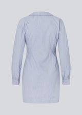 Short asymmetric dress with shirt-inspired details. The BrodieMD Dress features a collar, V-neckline, cuffs, and a wrap-style detail with buttons and pleats - a trendy and flattering style that creates a modern, effortless look.