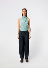 Elegant halterneck top featuring an artistic print and a feminine silhouette. Carinamd print top is crafted from a lightweight, smooth fabric with a high halterneck neckline that fastens at the back of the neck and a tie detail at the back for an adjustable fit. The softly draped design and unique print make it a standout piece for special occasions as well as elevated summer styling.