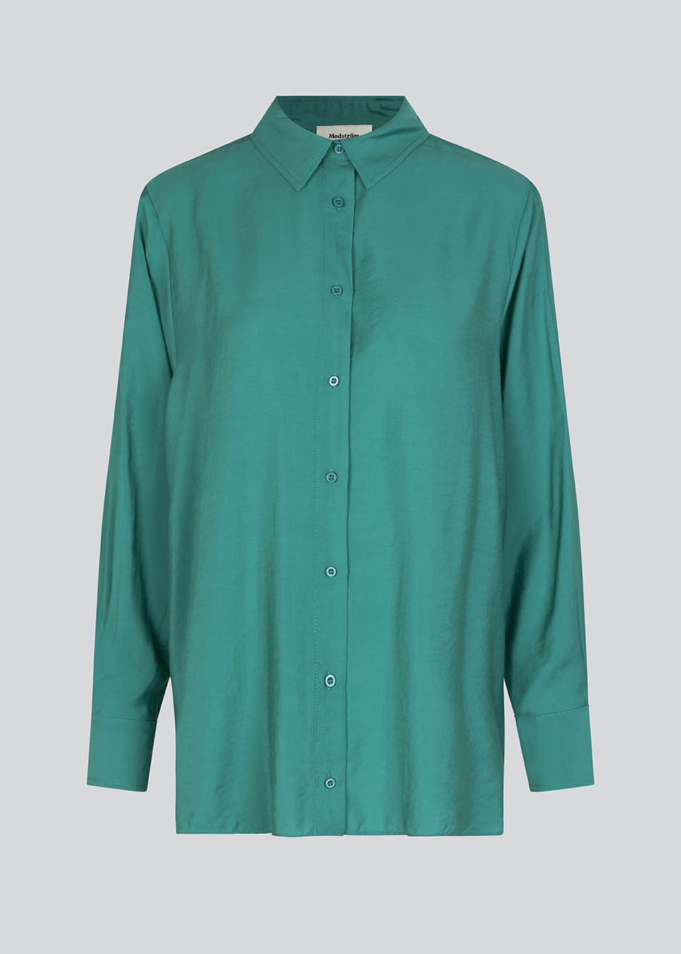 Easy-fitting shirt in green with a relaxed fit in an EcoVero viscose blend. ChristopherMD shirt has a collar, long sleeves with cuff. Button closure in front.