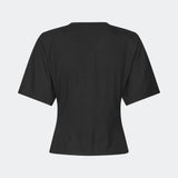 Classic T-shirt crafted from a soft and comfortable fabric. Ciliane T-shirt features a gently fitted silhouette with a crew neckline, short sleeves, and built-in shoulder pads that create a modern, structured look. Its clean, timeless design makes it a versatile wardrobe essential, perfect to wear on its own or layered under jackets, knitwear, and blazers.
