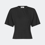 Classic T-shirt crafted from a soft and comfortable fabric. Ciliane T-shirt features a gently fitted silhouette with a crew neckline, short sleeves, and built-in shoulder pads that create a modern, structured look. Its clean, timeless design makes it a versatile wardrobe essential, perfect to wear on its own or layered under jackets, knitwear, and blazers.