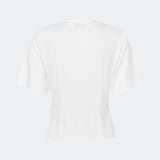 Classic T-shirt crafted from a soft and comfortable fabric. Ciliane T-shirt features a gently fitted silhouette with a crew neckline, short sleeves, and built-in shoulder pads that create a modern, structured look. Its clean, timeless design makes it a versatile wardrobe essential, perfect to wear on its own or layered under jackets, knitwear, and blazers.