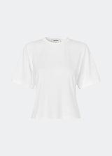 Classic T-shirt crafted from a soft and comfortable fabric. Ciliane T-shirt features a gently fitted silhouette with a crew neckline, short sleeves, and built-in shoulder pads that create a modern, structured look. Its clean, timeless design makes it a versatile wardrobe essential, perfect to wear on its own or layered under jackets, knitwear, and blazers.