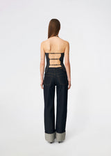 Elegant halterneck top with a modern look. Cirkelinemd top is made from 80% recycled polyester and designed with a flattering fit, a halterneck neckline, and a striking open back with adjustable straps. The feminine silhouette makes it perfect for both special occasions and elevated everyday styling.