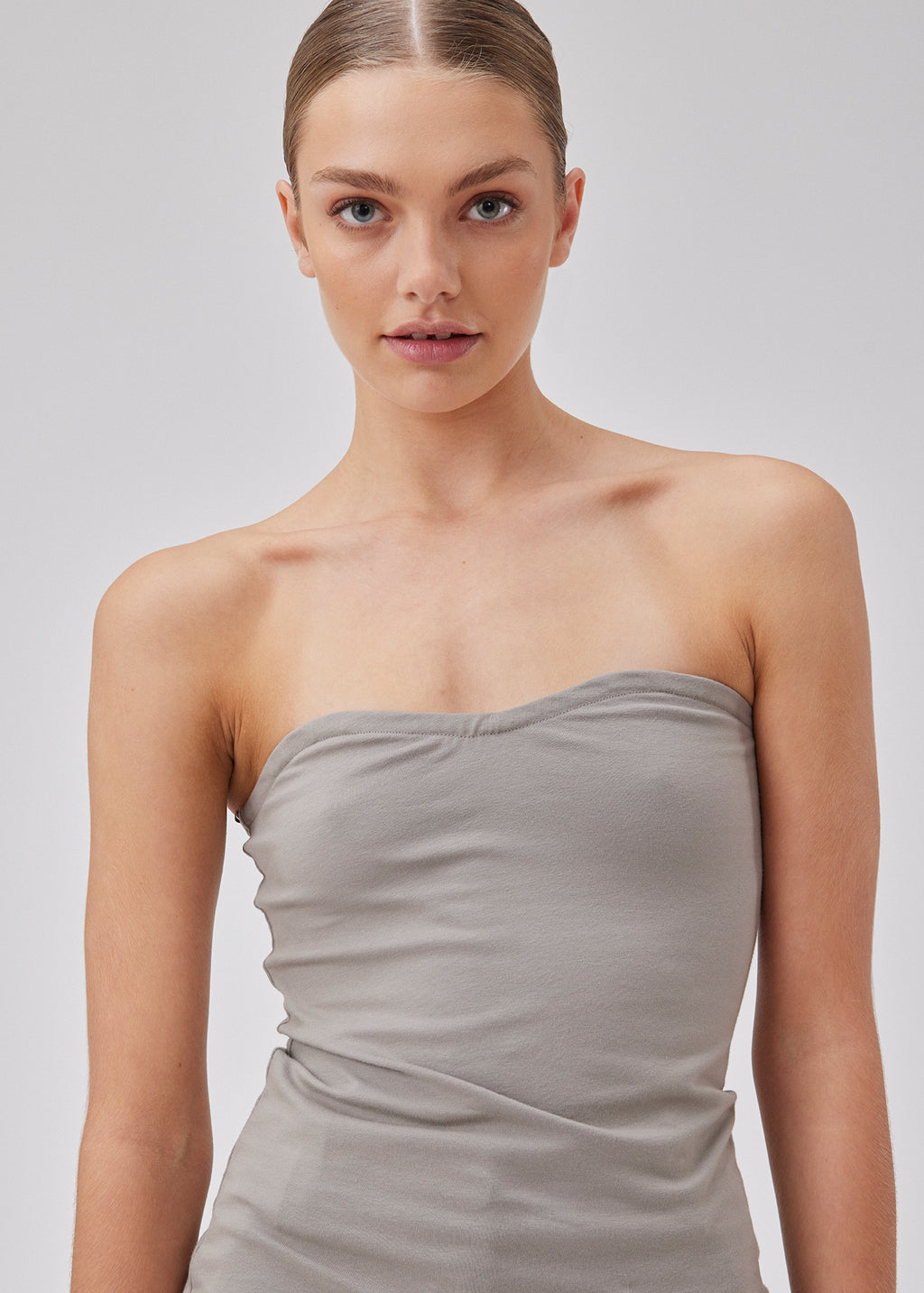 Grey tube top online dress
