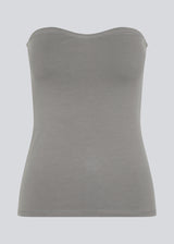 Fitted grey tube top in soft, rib-knitted cotton quality. DaeMD tube top has a sweetheart neckline with a silicone trim on the inside.