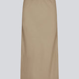 Upgrade your wardrobe with the DarrelMD Long Skirt in Light Brown Linen Blend. This elegant skirt features an elastic waist for a comfortable fit and a relaxed silhouette. Perfect for everyday wear or special occasions, this light brown skirt combines style and comfort effortlessly.