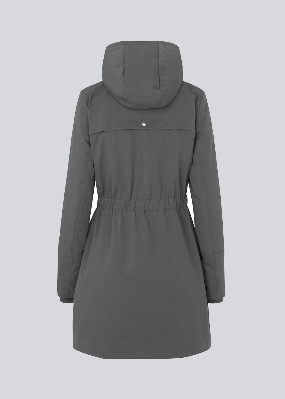 Denise coat in grey has a hood, fitted at the waist and has hidden zipper closure at front. The jacket has 4 pockets and is lined with Thermolite polyester padding, which is recognized for its high insulation and therefore is the perfect choice for the cold winters.