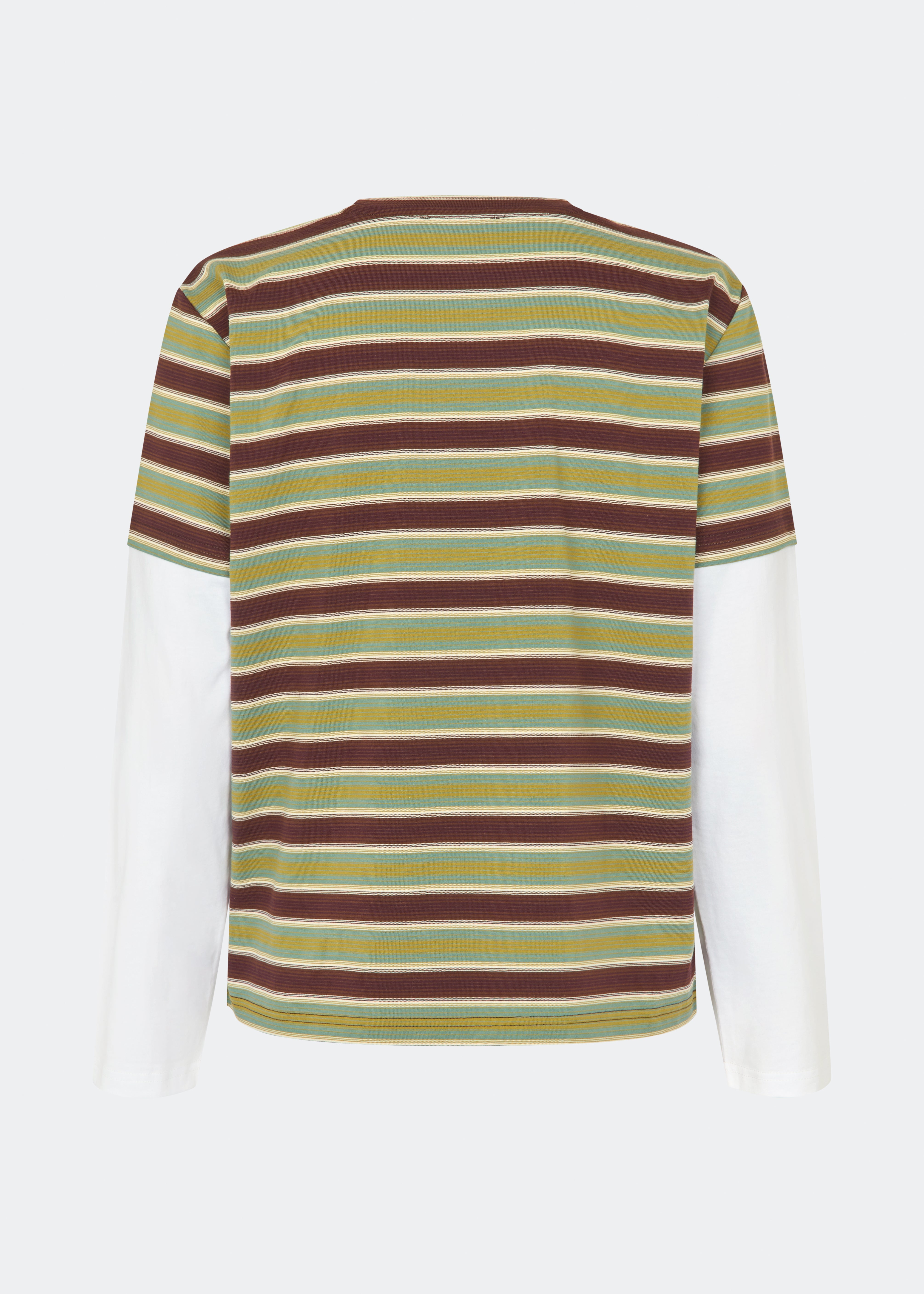 The Denismd Contrast Tee is a layered-look T-shirt combining a striped rib fabric with contrasting long sleeves for a relaxed, modern aesthetic. Designed with a loose fit, classic crew neckline, and an embroidered Modström logo at the chest for a sporty finish. Pair it with jeans, cargo trousers, or tailored pants for an effortless everyday look.