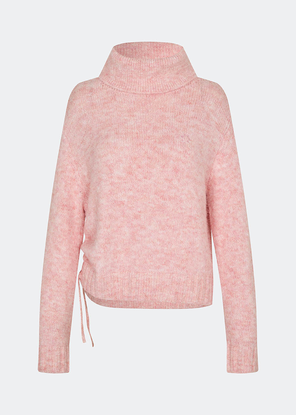 The Dictemd Rollneck is a soft knit sweater featuring a high roll neck and a relaxed fit. Ribbed trims and a subtle side slit add a modern touch, while the melange knit provides warmth and texture. A versatile wardrobe staple, perfect worn on its own or layered under seasonal jackets and coats.