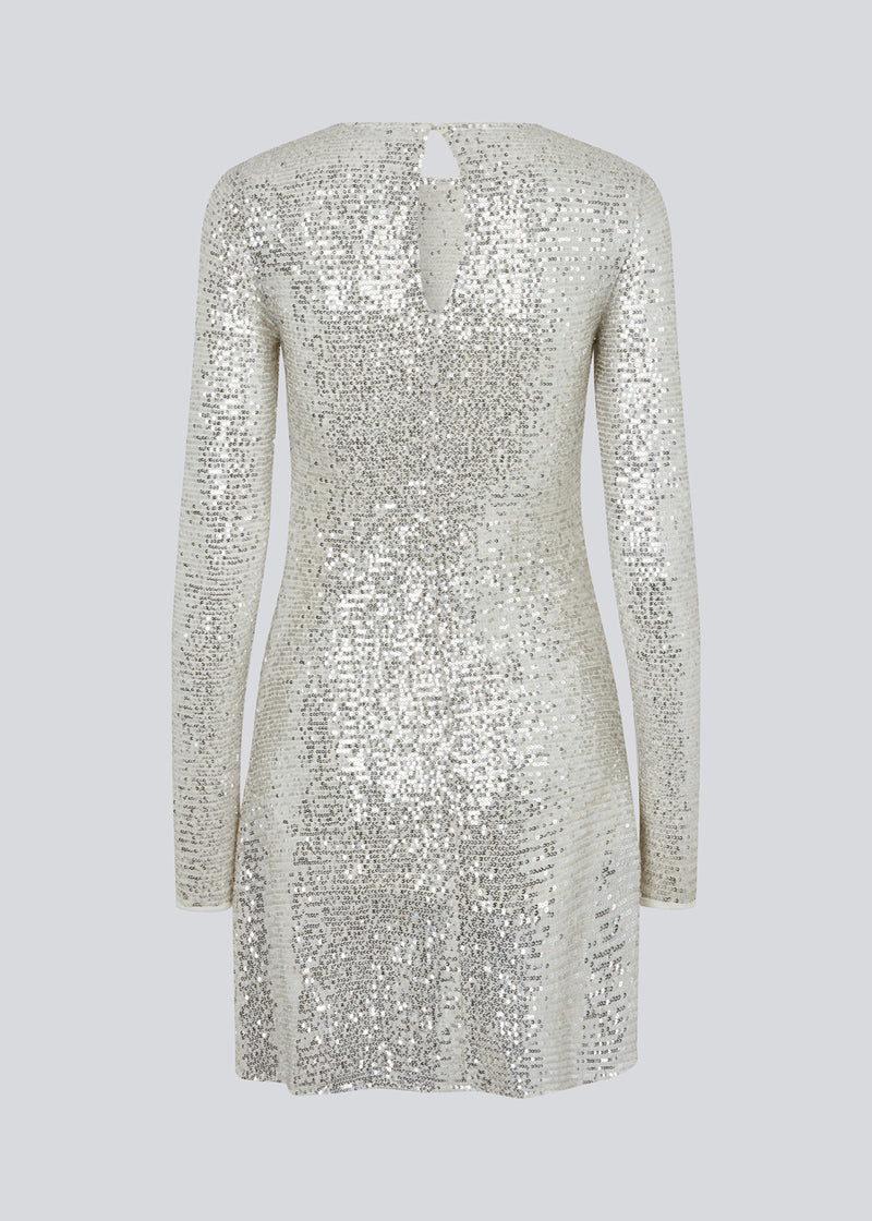 short silver dress with long sleeves Jovani 05755 Beaded Long Sleeve Short Cocktail Dress