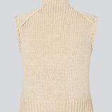 Loose off white sleeveless vest in plain jersey knit. FelipeMD vest is slightly cropped and has a high neck.