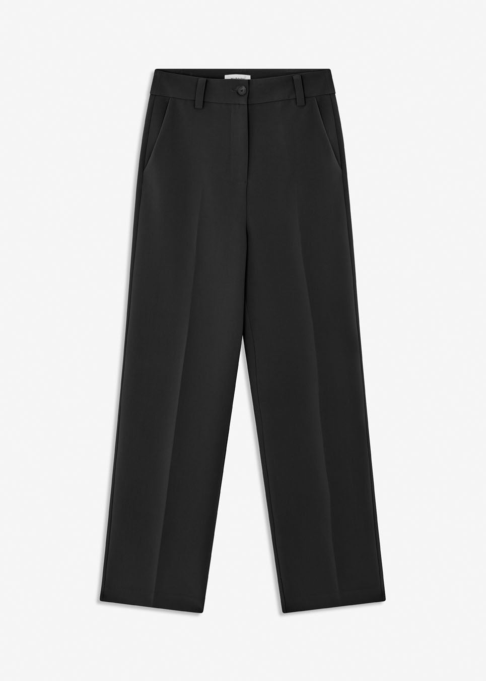 Gale pants in Black have a classic design. The pants have straight, wide legs with pressfolds, which creates an elegant look.