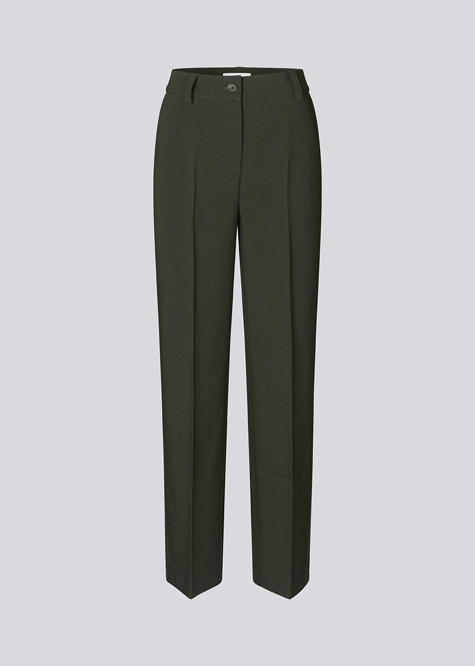 Gale pants have a classic design in dark green. The pants have straight, wide legs with press folds, which creates an elegant look. The model is 175 cm and wears a size S/36.  Style the pants with matching blazer in the same color: Gale blazer.