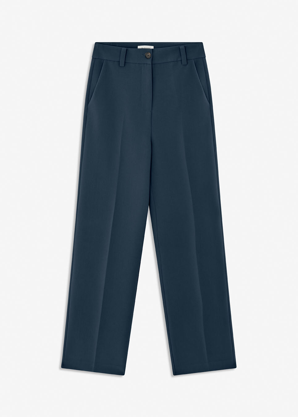 Gale pants in midnight blue have a classic design. The pants have straight, wide legs with press folds, which creates an elegant look.&nbsp;