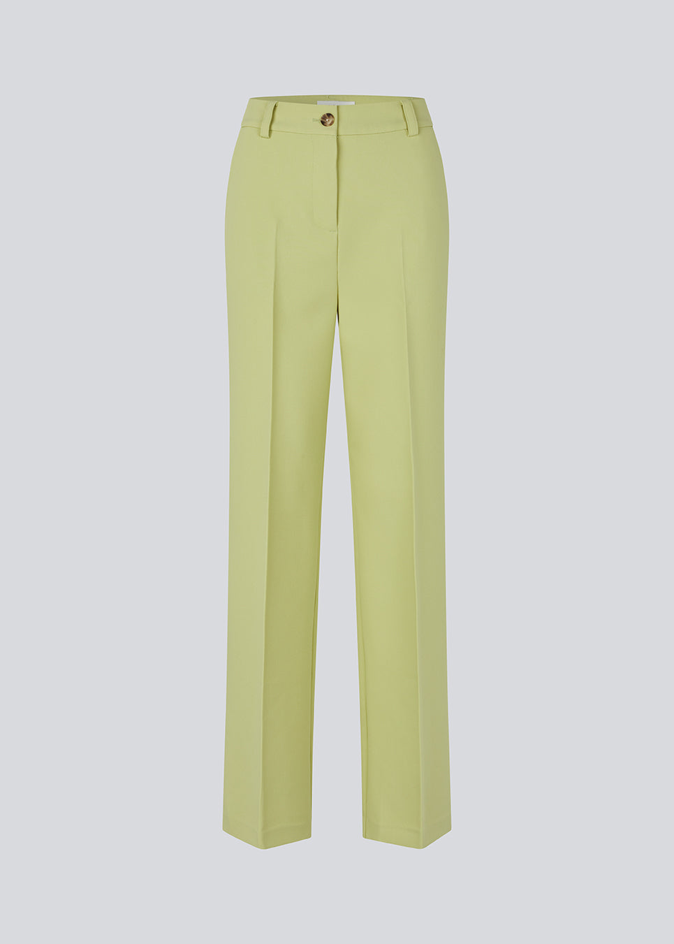 Gale pants in light green have a classic suit design. The pants have straight, wide legs with pressfolds, which create an elegant look.&nbsp;