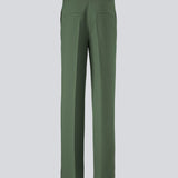 Gale pants in sea green have a classic design. The pants have straight, wide legs with press folds, which creates an elegant look. These pants have a spacious fit. We recommend sizing down.