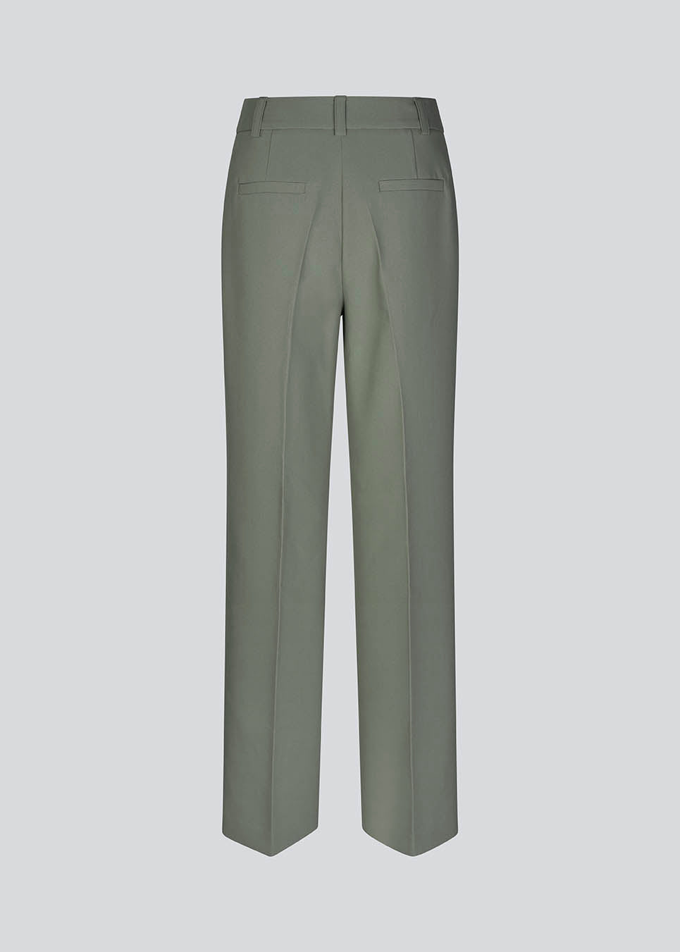 Gale pants in soft green has a classic design. The pants has straight, wide legs with pressfolds, which creates an elegant look. The model is 175 cm and wears a size S/36.<br>