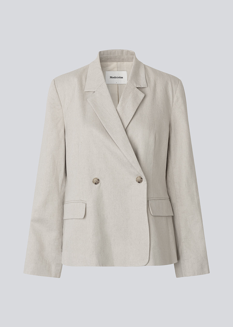 Classic double-breasted linen blazer. The GaleMD Linen Loose Blazer features a notched collar, button closure, and pockets. A light and elegant blazer that combines timeless design with a relaxed silhouette.