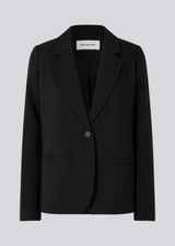 Classic single-breasted blazer in black in a woven quality with collar and notch lapels. GaleMD straight blazer has paspel front pockets and a single button closure. Lined.