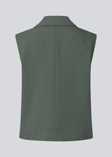 Loose vest in dark green with a collar in our classic gale material. Galemd vest is sleeveless and has a front button closure.&nbsp;