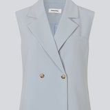Loose vest with a collar in our classic gale material. Galemd vest is sleeveless and has a front button closure. 
