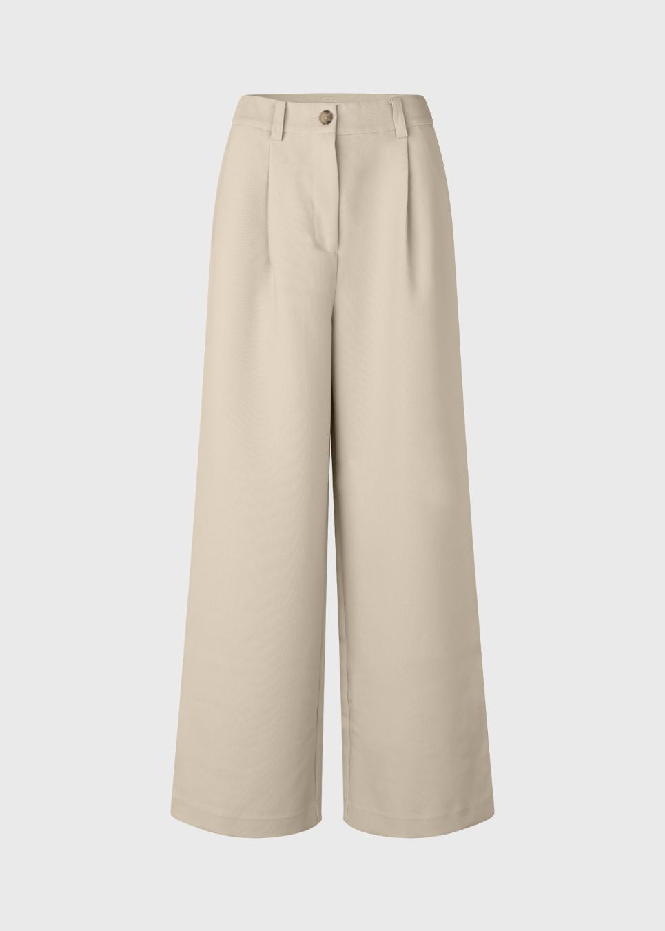 Suit pants with pleats in classic gale material. Galemd wide pants has wide legs and side pockets.