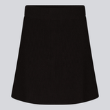 Knitted mini skirt in black in an A-line silhouette with a high waist with covered elasticated. GalenMD skirt is made of organic cotton. 