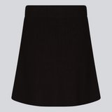 Knitted mini skirt in black in an A-line silhouette with a high waist with covered elasticated. GalenMD skirt is made of organic cotton. 