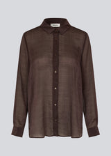 Classic shirt in brown in a light and airy material. GeminaMD shirt has a relaxed fit and is made from a transparent material for an ultra-feminine expression.