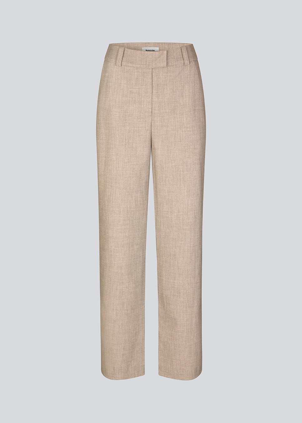 High-waisted beige pants in a woven quality with zip fly with hidden hook and bar closure. HeartMD pants has slanted side pockets and faux welt pockets in the back. Straight legs. The model is 175 cm and wears a size S/36.

Material:
4% Elastane
68% Polyester
28% Rayon