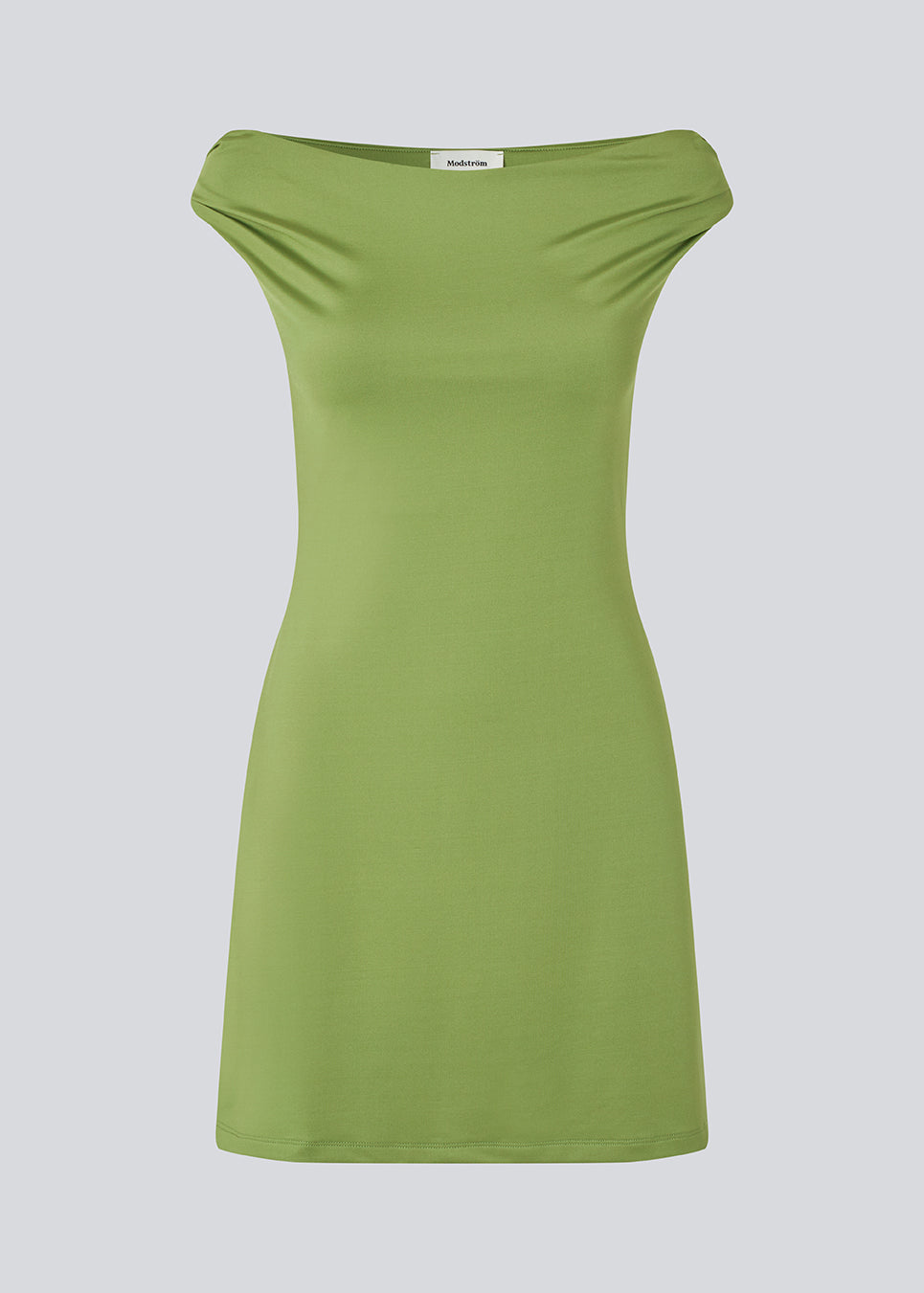 Off-shoulder dress in an elastic material. HimaMD off-shoulder dress is fitted and has gatherings on the straps.