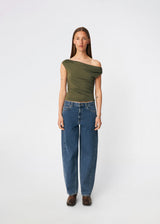 Himamd off-shoulder top - Army Dust