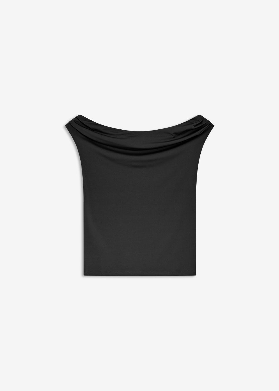 Fitted off-shoulder top, made from recycled polyester with stretch and cut to a slightly cropped length. Pair it with wide-leg pants or straight denim for different expressions. The model is 175 cm and wears a size S/36.