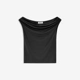 Fitted off-shoulder top, made from recycled polyester with stretch and cut to a slightly cropped length. Pair it with wide-leg pants or straight denim for different expressions. The model is 175 cm and wears a size S/36.