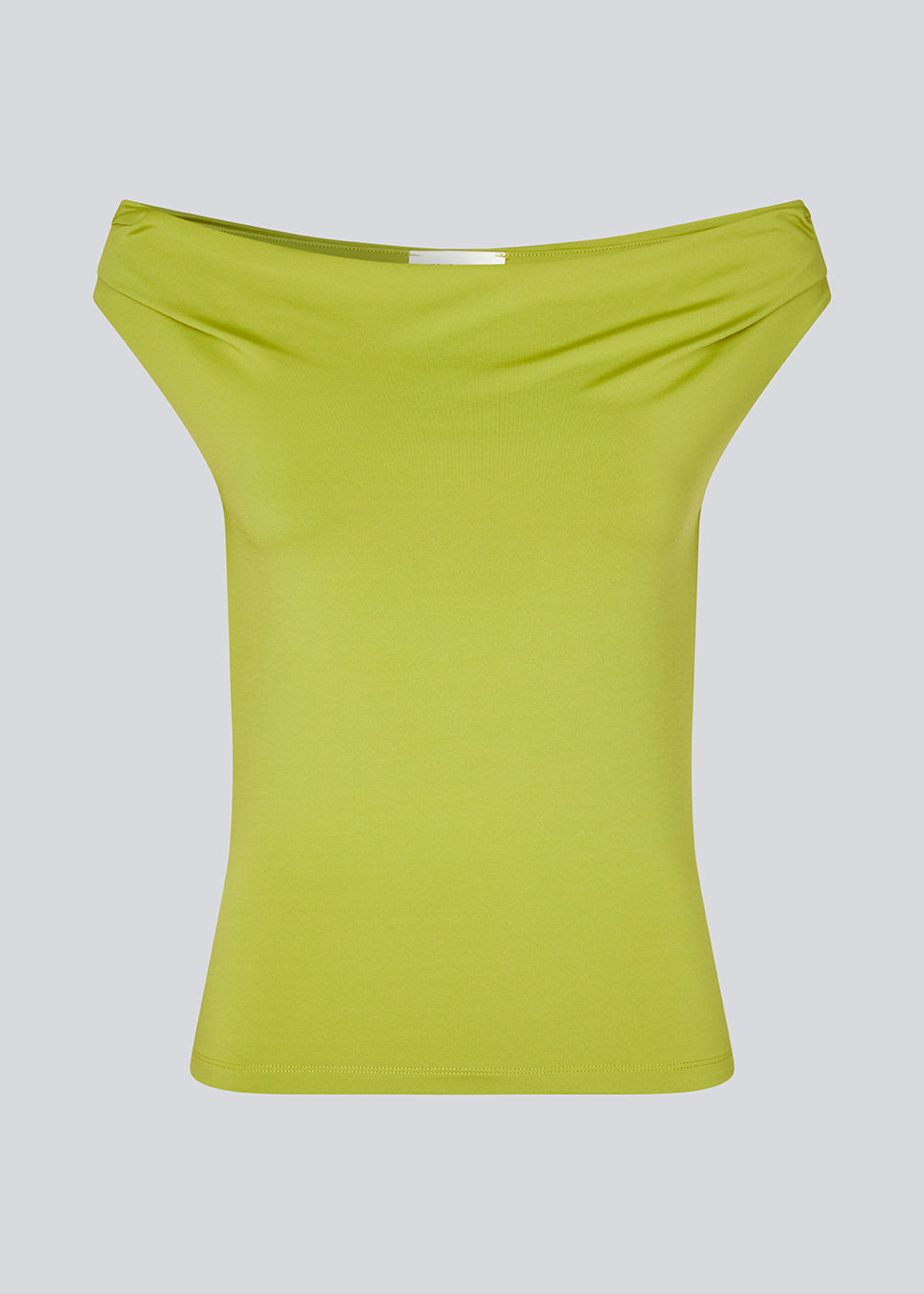 Off-shoulder top in lime green in a stretchy material. HimaMD off-shoulder top is fitted and slightly cropped.