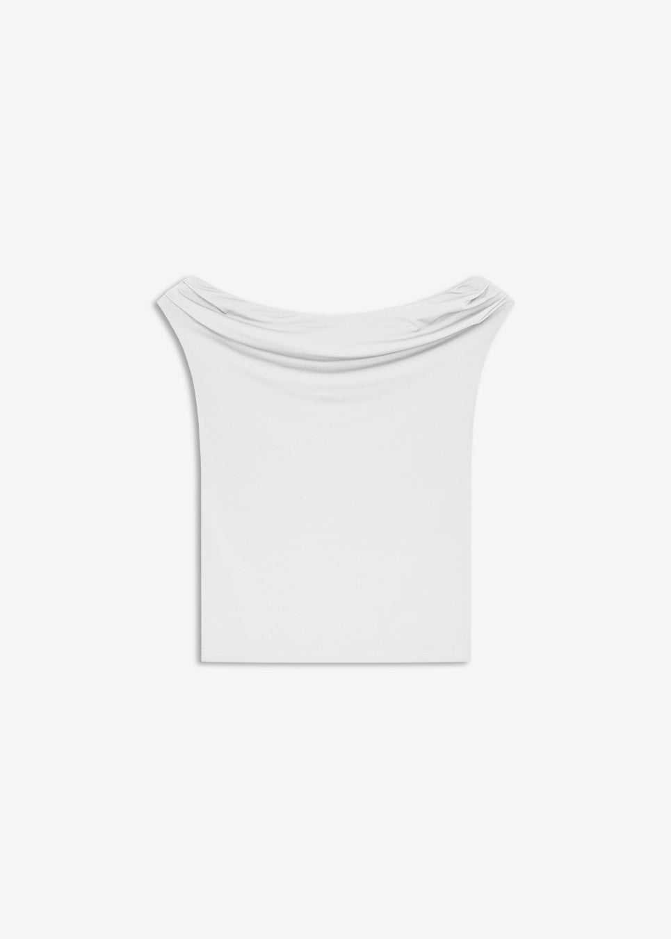 Off-shoulder top in white in a stretchy material. HimaMD off-shoulder top is fitted and slightly cropped.
