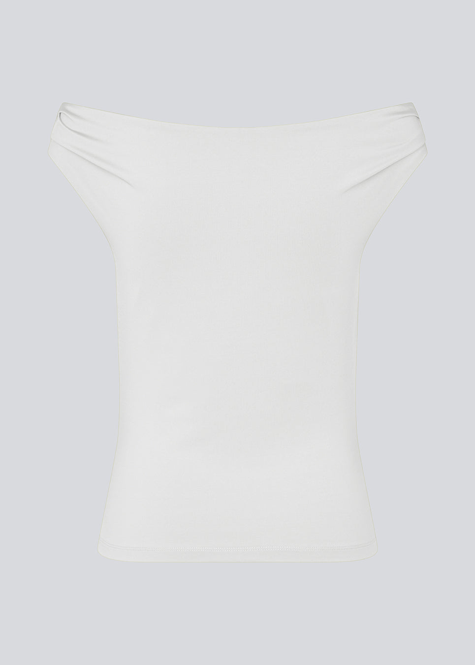 Off-shoulder top in white in a stretchy material. HimaMD off-shoulder top is fitted and slightly cropped.