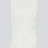 White basic top with wide straps and stretch in recycled quality. HimaMD top has a tight-fitted silhouette with chest reinforcement. The model is 175 cm and wears a size S/36.
