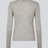 Fitted grey polo made in a soft wool. HirokiMD polo has long, shirtcollar and buttonclosure.
