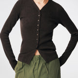 Hirokimd v-neck cardigan - Seal Brown