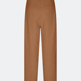 Pants with straight legs in a structured material. HollisMD pants have a medium waist with hidden zipper at one side, and two welt pockets on the back.