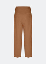 Pants with straight legs in a structured material. HollisMD pants have a medium waist with hidden zipper at one side, and two welt pockets on the back.