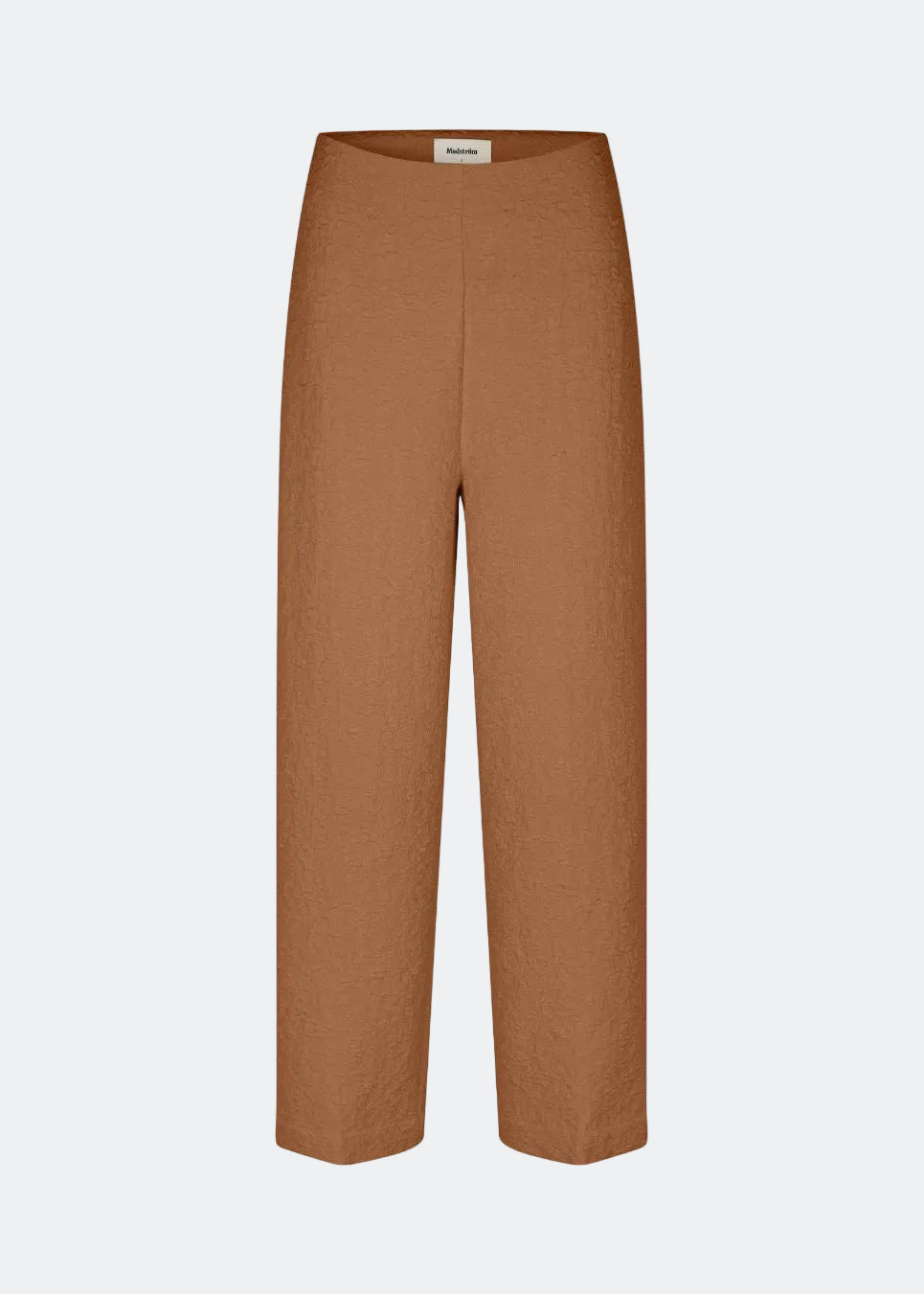 Pants with straight legs in a structured material. HollisMD pants have a medium waist with hidden zipper at one side, and two welt pockets on the back.