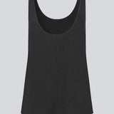 Classic black top in linen blend in a relaxed fit. HoltMD top has a round neck and a deep back cut.