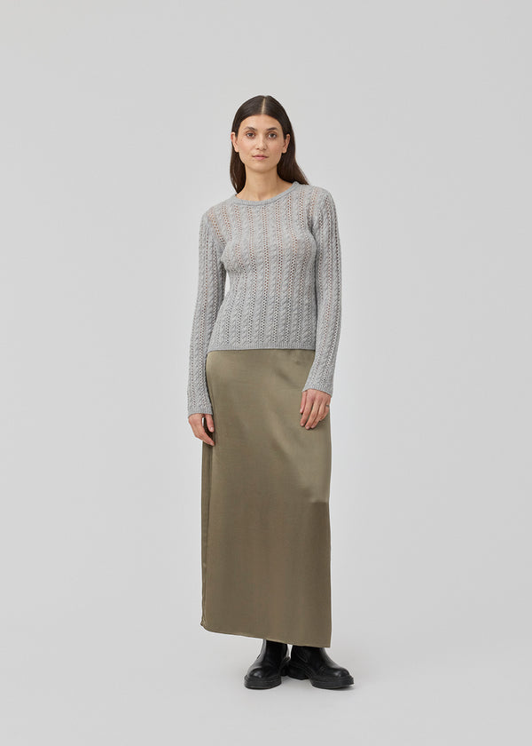 HowieMD cable o-neck - Grey Melange