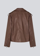 Jacket in soft lamb leather with bias zipper in front, lapels with push buttons and long sleeves with zipper. HullaMD jacket has bias front pockets with zip closure in front. Lined.&nbsp;